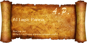 Allaga Panna névjegykártya
